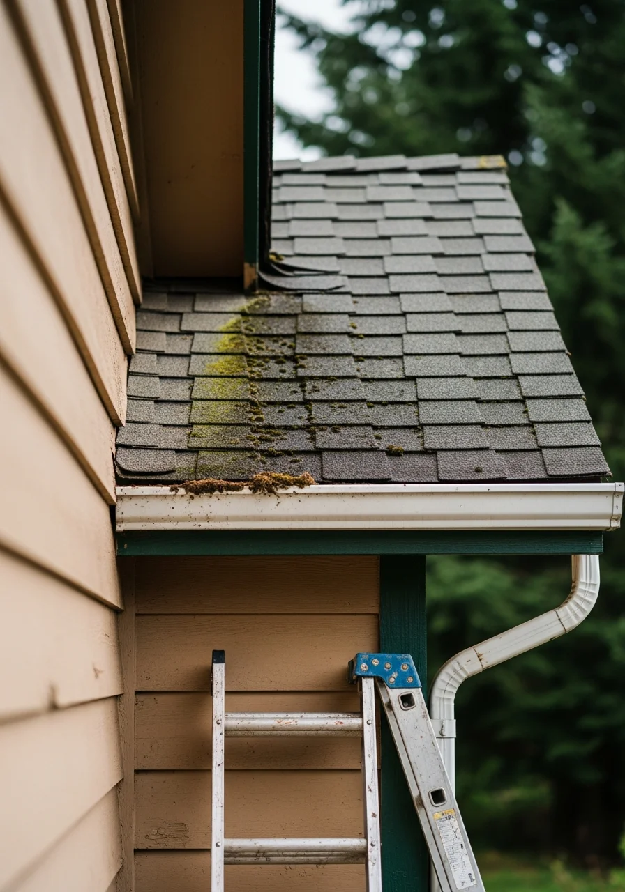 Close-up of a Linn County home exterior showing construction detail and property features.